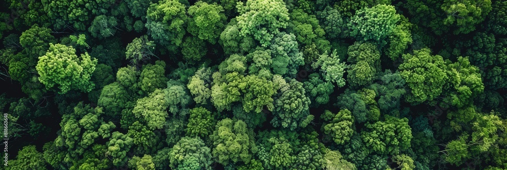 Breathtaking Aerial View of a Lush Forest Generative AI