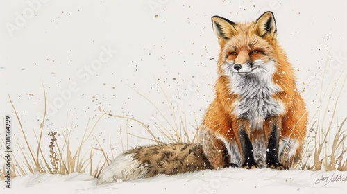 Artistic rendering of a fox in a vibrant, abstract background, suitable for creative and wildlife themes.