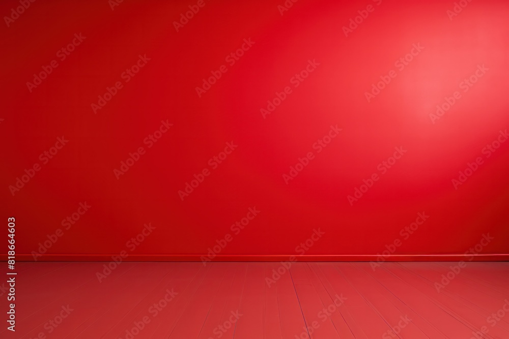 Empty red studio room floor and wall Empty red studio room floor and wall