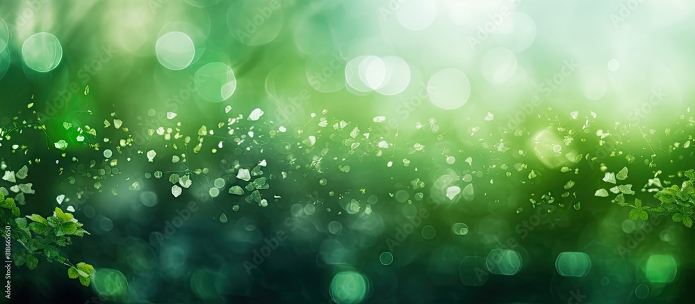 Green abstract bokeh backgrounds with copy space image