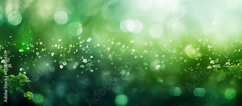 Green abstract bokeh backgrounds with copy space image