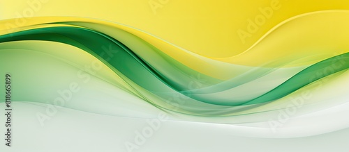 The abstract background features a green frame with white copy space set against a vibrant green and yellow backdrop