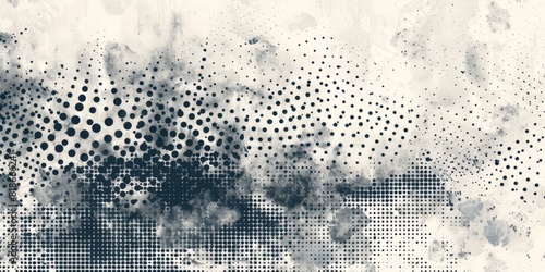 Black and white image of woman's face with numerous dots. Abstract portrait concept