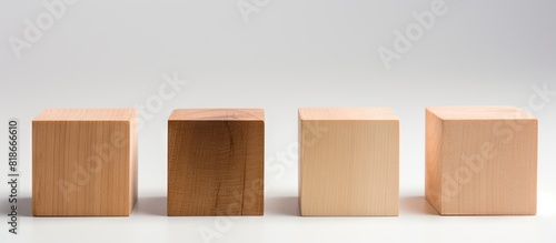 Four identical wooden cubes...
