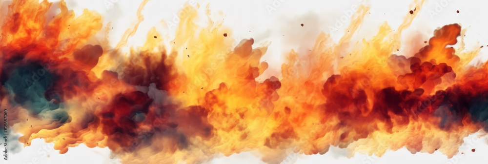 fire Smoke and Flames on white background fire Smoke and Flames on white background