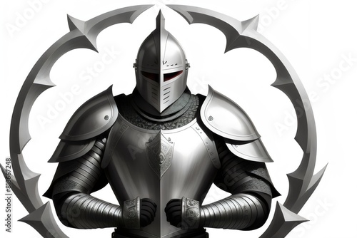 ga vector logo depicting An angry knight in full medieval armor, heroic, fierce, intense, bold, dynamic, emblem, graphic, mascot, powerful, strong, aggressive, striking, vibrant, commanding, iconic, 