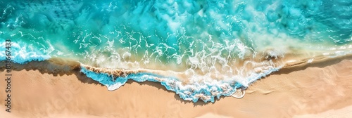 Serenity Found  Aerial View of Pristine Beach Generative AI
