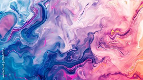 Abstract created using the technique of liquid acrylic, Macro photography of the smallest details of a picture, shows how overflows of shades and colors of graphics and technology background 