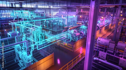  A virtual model of a smart factory  mirroring real-time operations of the physical factory  optimizing performance and maintenance through the digital twin concept 