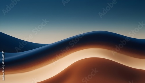 Abstract background with dark blue and brown waves photo