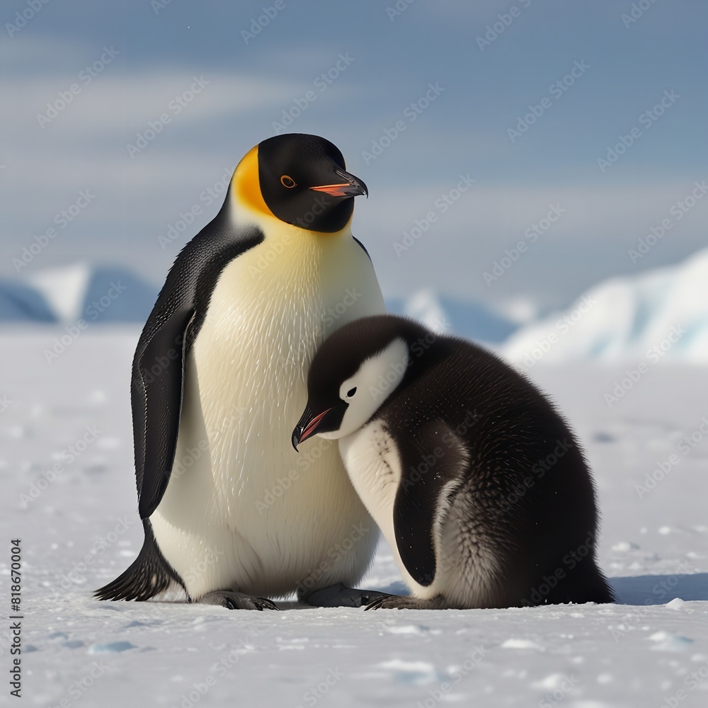 Obraz premium penguin on the beach - Generative AI