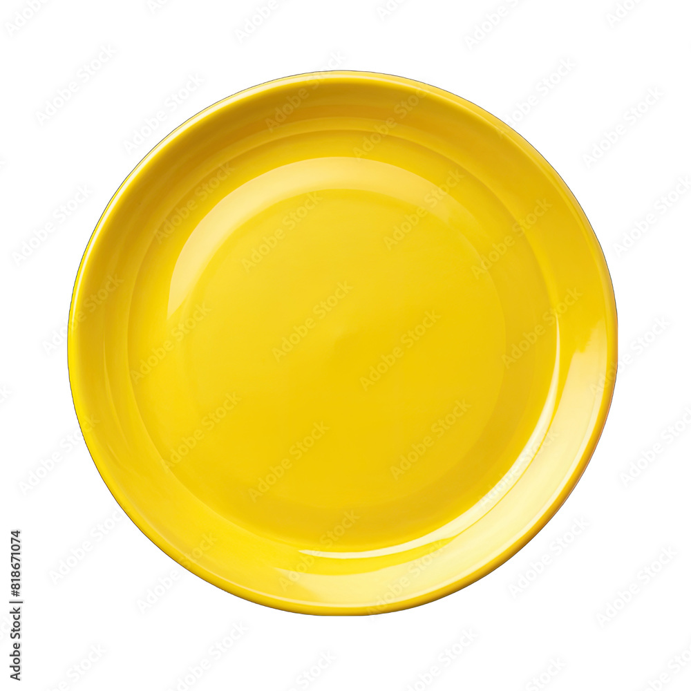 a top view yellow plate on transparent background a top view yellow plate on transparent background