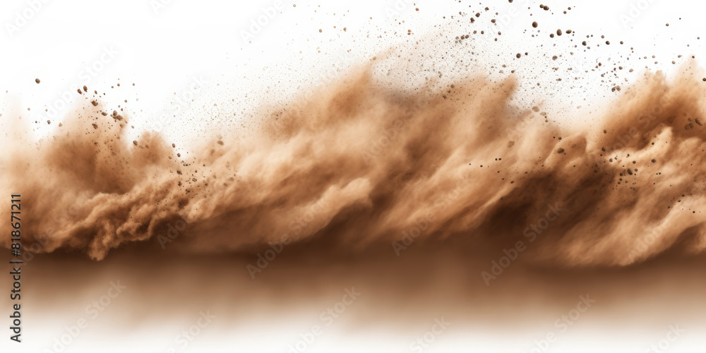 Sandstorm, dusty cloud of sand flying in the air isolated on white background, Dynamic Brown Smoke Clouds Texture, for backgrounds, textures, or abstract designs Sandstorm, dusty cloud of sand flying in the air isolated on white background, Dynamic Brown Smoke Clouds Texture, for backgrounds, textures, or abstract designs
