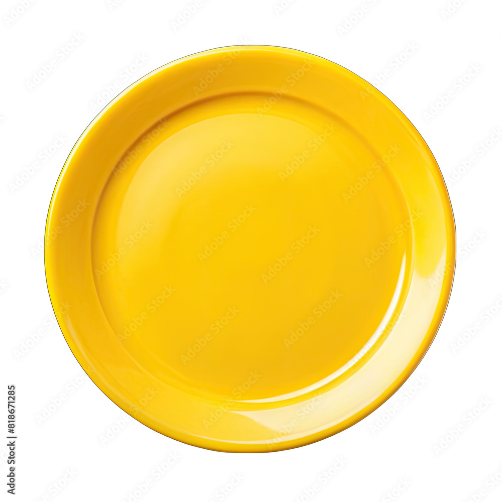a top view yellow plate on transparent background a top view yellow plate on transparent background