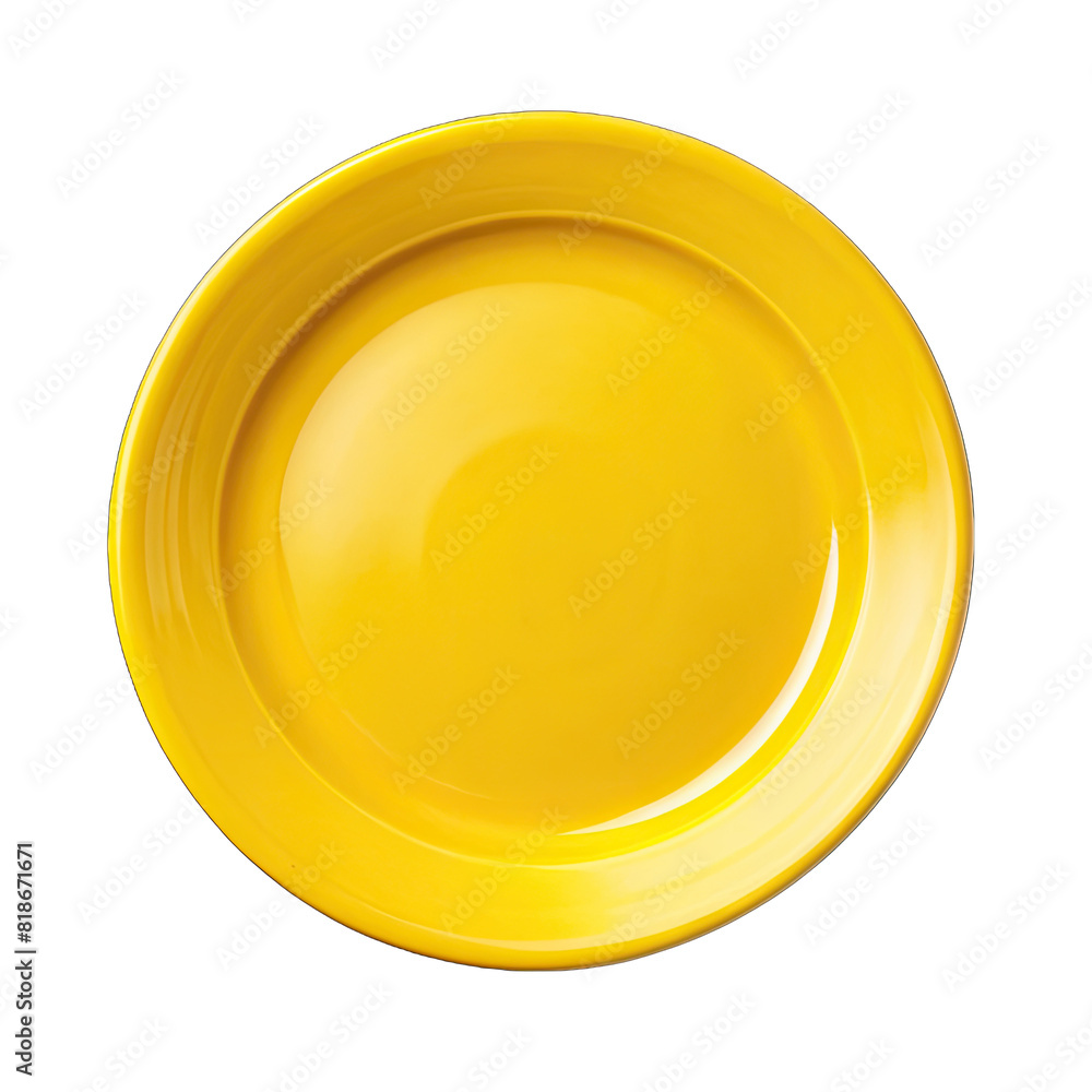 a top view yellow plate on transparent background a top view yellow plate on transparent background
