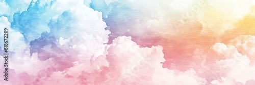 Vibrant Whimsical Clouds Background for Design Generative AI