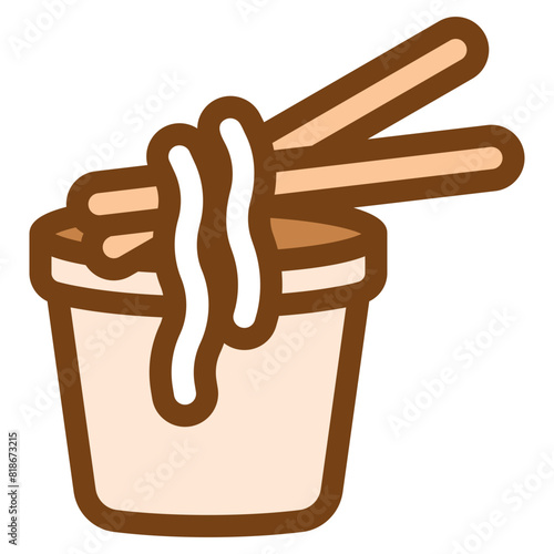 instant cup noodle with chopsticks icon