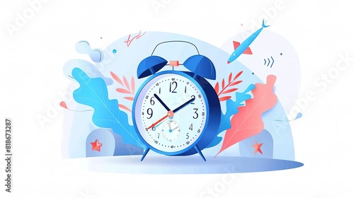 Design a creative and captivating alarm clock that incorporates vibrant colors and unique features.