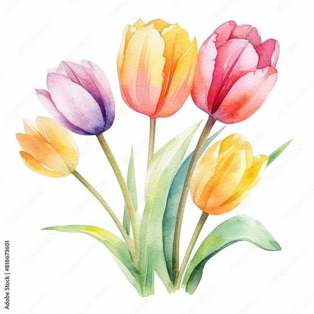Beautiful watercolor Tulip flower Beautiful watercolor Tulip flower
