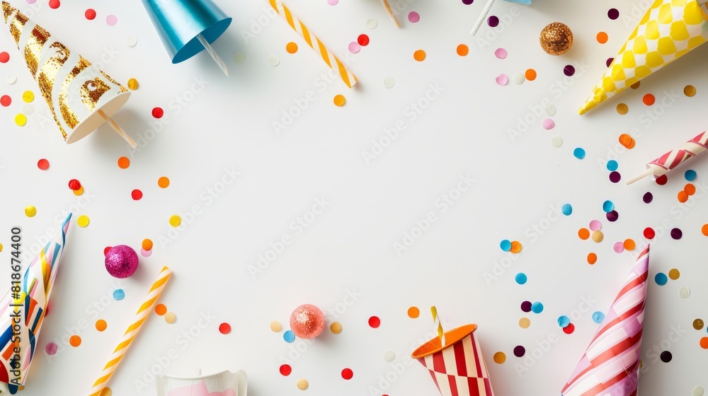 party accessories background. Invitation, birthday, bachelorette party, baby shower events