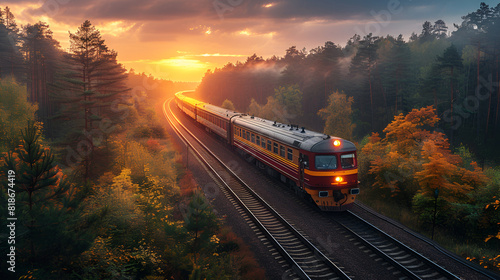 The Concept of Railroad Travel and Transportation,
Capturing the Essence of a CrossCountry Train Journey
 photo
