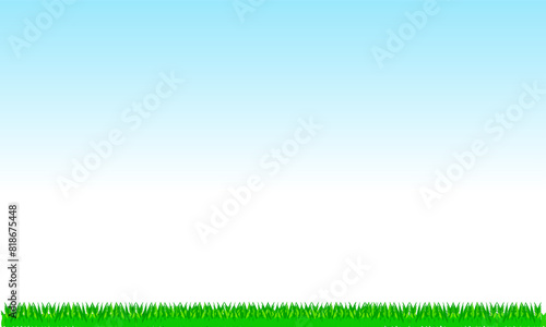 green grass on blue background . the idea for picnic football field ,golf ,lawn	
