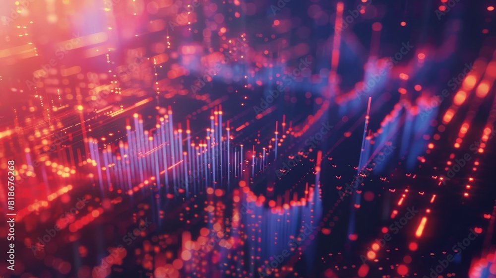 Fototapeta premium Abstract background of a digital chart, stock business.