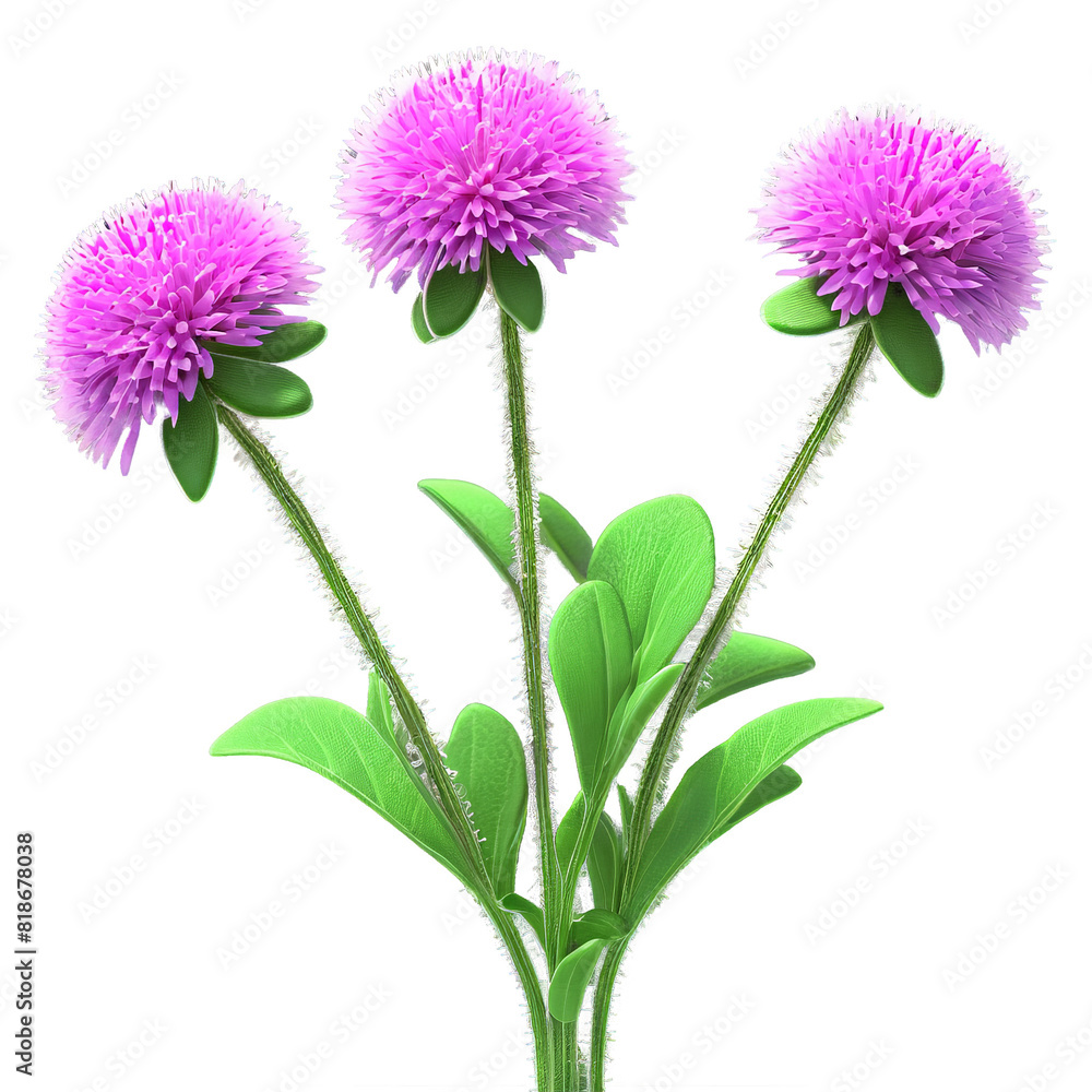 Globe amaranth Gomphrena globosa with small clover like flowers in shades of purple pink or Globe amaranth Gomphrena globosa with small clover like flowers in shades of purple pink or