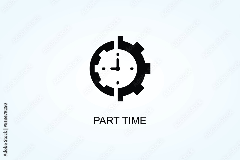 Part Time Vector Or Logo Sign Symbol Illustration Part Time Vector Or Logo Sign Symbol Illustration