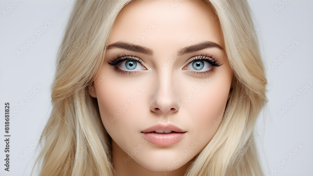 a woman with long blonde hair and a blue eyeshadow. a woman with long blonde hair and a blue eyeshadow.
