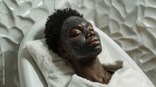 A Woman Enjoying Facial Treatment photo