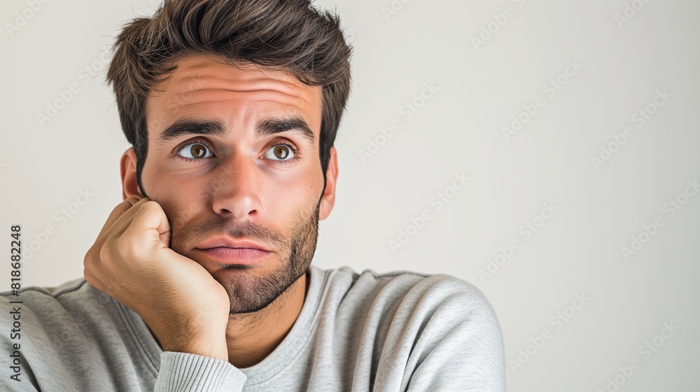 Fototapeta premium Men Displaying Thoughtful and Pensive Expressions