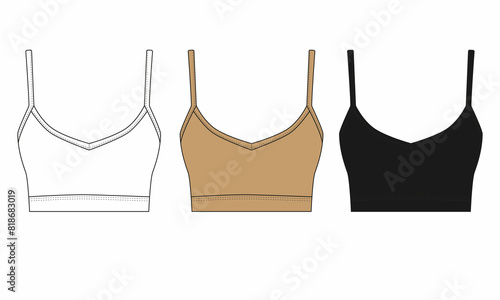 Fotografía Swimsuit bodice collection in beige, black and white colors