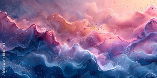 Vivid, multicolored waves blend in a vibrant nebula, creating a surreal dreamscape.