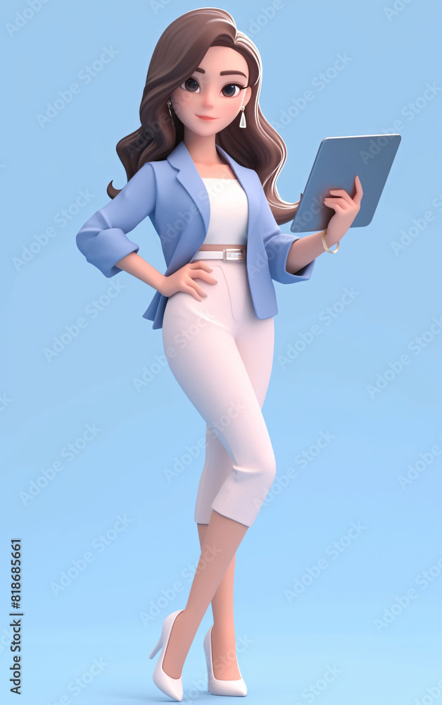 Cartoon teacher girl 3D rendering, teachers day labor day career character concept illustration Cartoon teacher girl 3D rendering, teachers day labor day career character concept illustration