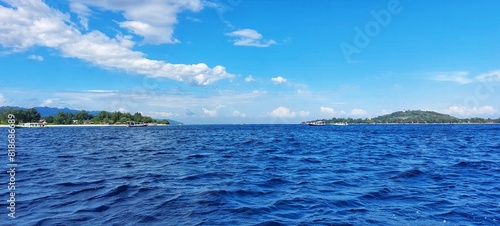 sea ​​view of gili trawangan, lombok, west nusa tenggara photo