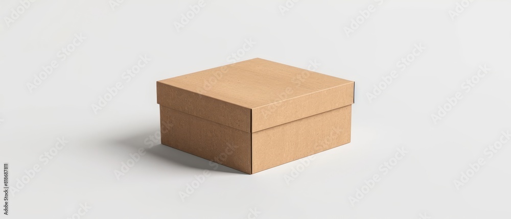 Packaging box mockup on a clean surface, isolated white background, with customizable design, Packaging box mockup on a clean surface, isolated white background, with customizable design,