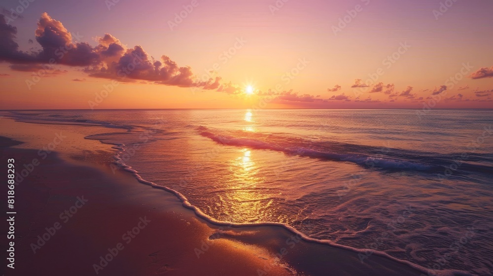 Fototapeta premium Sunrise over beach beauty photo.
