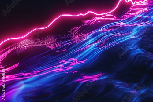 a blue and pink lights