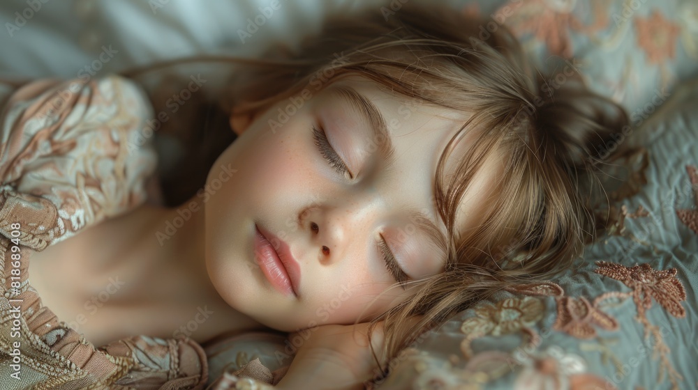 Young girl sleeping on bed Young girl sleeping on bed