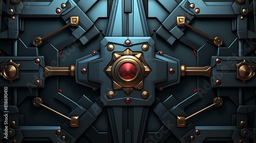 Background Illustration, Metallic surface with rivets and bolts detailing Illustration image,