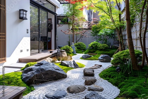 Small Japanesestyle Garden Thriving in a Secluded Front Yard Oasis photo