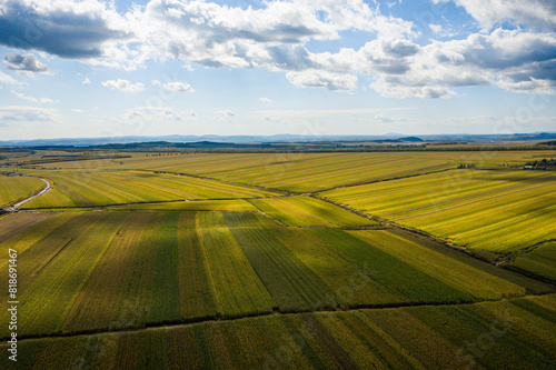 Aerial photography of farmland light and shadow in Sanjiang Plain, Heilongjiang Province