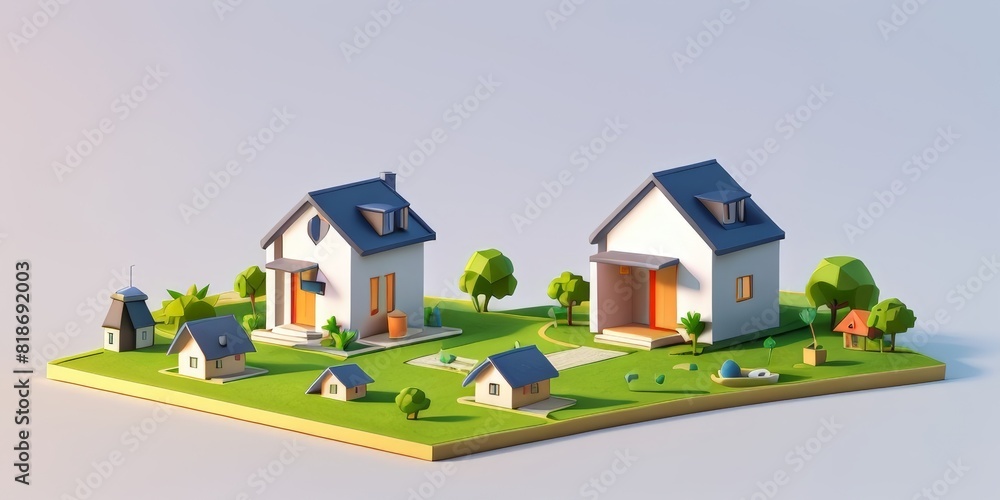 3D rendering illustration of a minimalist and modern house building architectural design 3D rendering illustration of a minimalist and modern house building architectural design