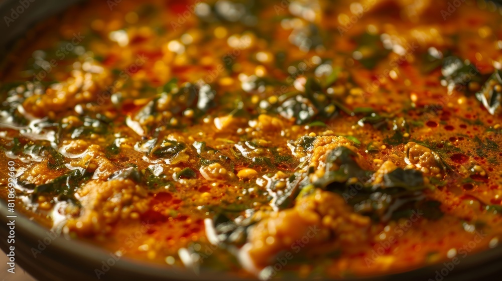 Delicious Egusi Soup Close-up for Food Poster Generative AI Delicious Egusi Soup Close-up for Food Poster Generative AI