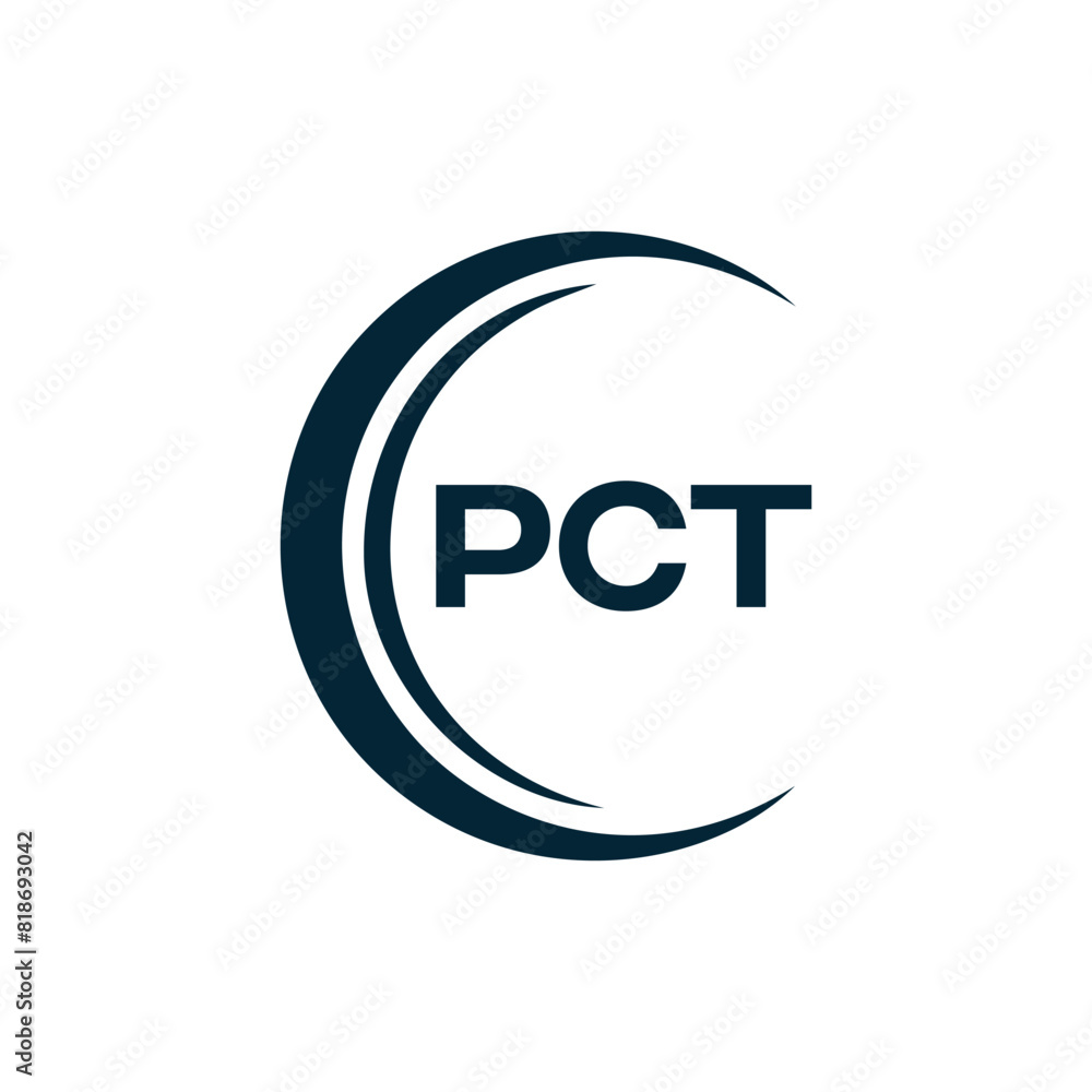 Obraz premium PCT logo. P C T design. White PCT letter. PCT, P C T letter logo design. P C T letter logo design in FIVE, FOUR, THREE, style. letter logo set in one artboard. P C T letter logo vector design.