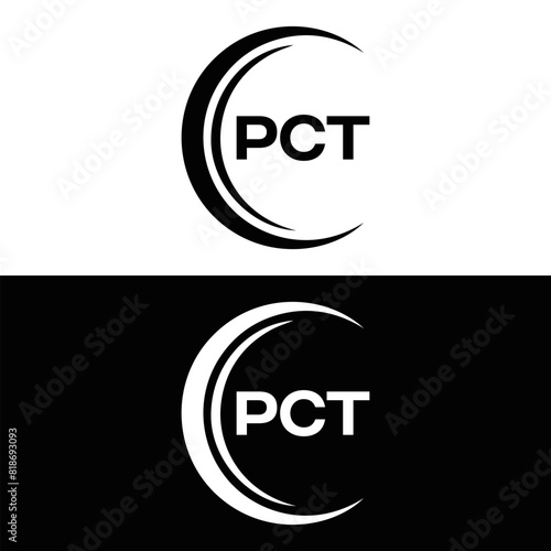 PCT logo. P C T design. White PCT letter. PCT, P C T letter logo design. P C T letter logo design in FIVE, FOUR, THREE, style. letter logo set in one artboard. P C T letter logo vector design.