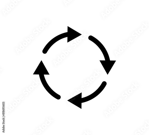 Free Download Four circle arrow icon. Round reload, restart, recycle and repeat symbol. Two arrow in loop. Round reload sign, repeat icon. Vector illustration isolated on white background. - GFXLoad