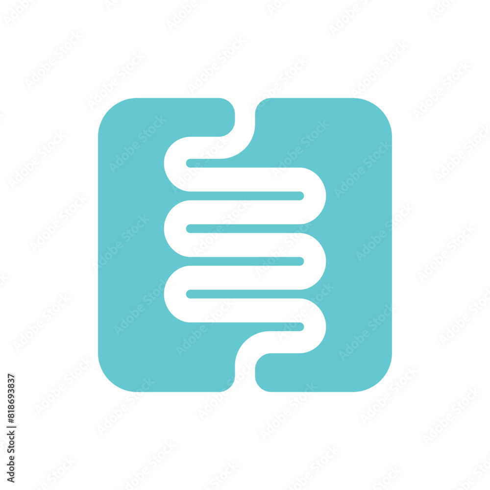 Intestine human organ icon. Intestine graphic sign isolated on white background. Digestive system symbol. Vector illustration Intestine human organ icon. Intestine graphic sign isolated on white background. Digestive system symbol. Vector illustration