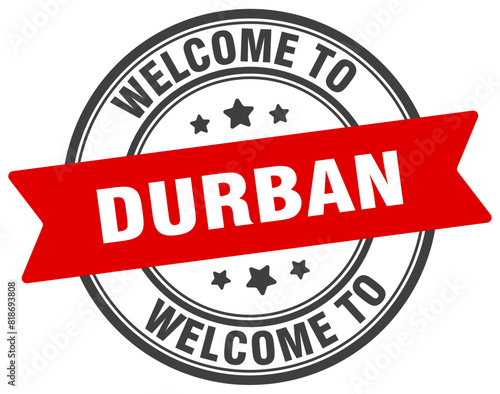 Welcome to Durban stamp. Durban round sign